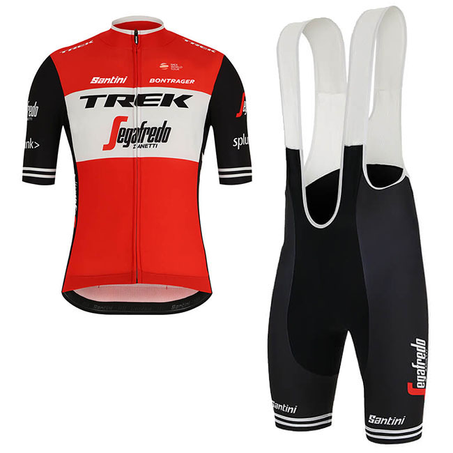 2019 Maillot Trek Segafredo Tirantes Mangas Cortas Rojo Blanco